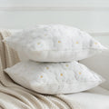 Blumen Kissenbezug 45x45 cm, Sofakissen Frühling Sommer Deko Outdoor Zierkissenbezüge Stickerei Kissen Kissenhülle kleines Gänseblümchen für Garten Sofa Wohnzimmer Schlafzimmer 2er Set