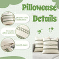 2er-Set Kissenbezüge Salbeigrün Boho Makramee Deko Kissenhüllen Baumwolle Polyester Modern Retro Sofakissen für Wohnzimmer Schlafzimmer Stuhl(45 * 45cm)