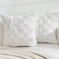 Blumen Kissenbezug 45x45 cm, Sofakissen Frühling Sommer Deko Outdoor Zierkissenbezüge Stickerei Kissen Kissenhülle kleines Gänseblümchen für Garten Sofa Wohnzimmer Schlafzimmer 2er Set