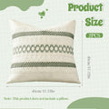 2er-Set Kissenbezüge Salbeigrün Boho Makramee Deko Kissenhüllen Baumwolle Polyester Modern Retro Sofakissen für Wohnzimmer Schlafzimmer Stuhl(45 * 45cm)