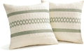 2er-Set Kissenbezüge Salbeigrün Boho Makramee Deko Kissenhüllen Baumwolle Polyester Modern Retro Sofakissen für Wohnzimmer Schlafzimmer Stuhl(45 * 45cm)