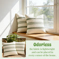 2er-Set Kissenbezüge Salbeigrün Boho Makramee Deko Kissenhüllen Baumwolle Polyester Modern Retro Sofakissen für Wohnzimmer Schlafzimmer Stuhl(45 * 45cm)