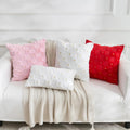 Blumen Kissenbezug 45x45 cm, Sofakissen Frühling Sommer Deko Outdoor Zierkissenbezüge Stickerei Kissen Kissenhülle kleines Gänseblümchen für Garten Sofa Wohnzimmer Schlafzimmer 2er Set